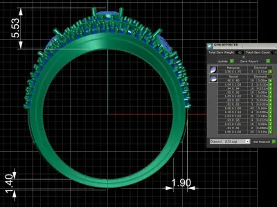 Diamond Ring for Women 3D print model 4