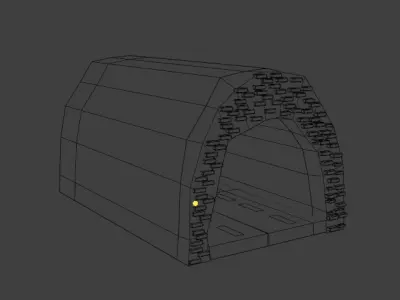 road with tunnel Low-poly 3D model