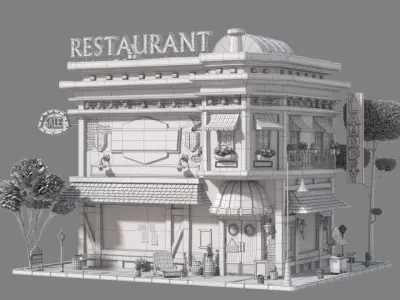 Cartoon House 01 3D model