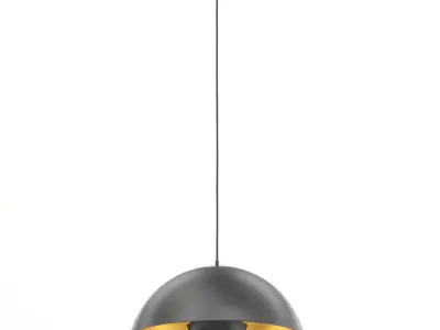 Black and Gold Hanging Lamp 3D Model 3D model