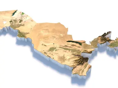 Uzbekistan Terrain country  3D model