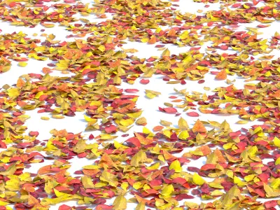 Autumn leaves Low-poly 3D model