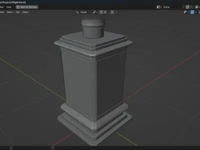 Street Light Free low-poly 3D model 2