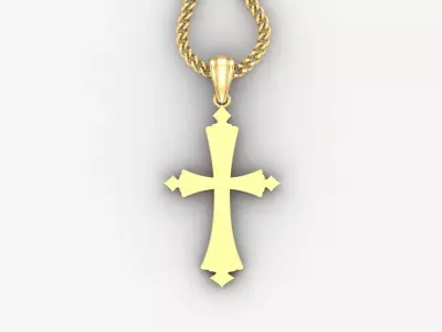Light Gold 18K Cross Pendant 1CP010 3D print model