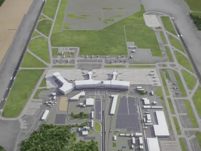 Moscow - Domodedovo Airport - DME Low-poly 3D model