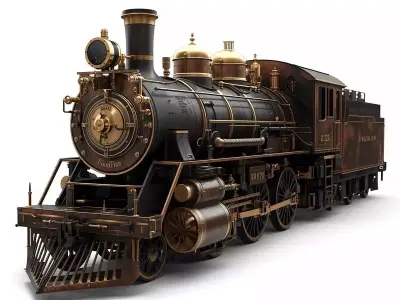 Steampunk Victorian Railway And Armored Train 3D Collection 3D Model Pack