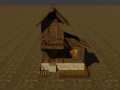 Medieval house nine 7 Low-poly 3D model