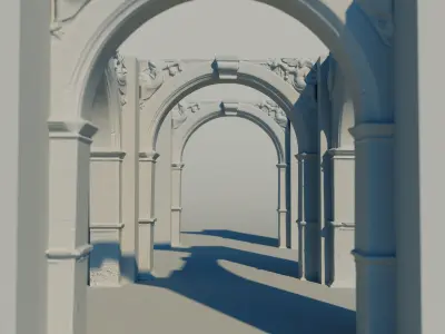 Old castle arch 001 Low-poly 3D model