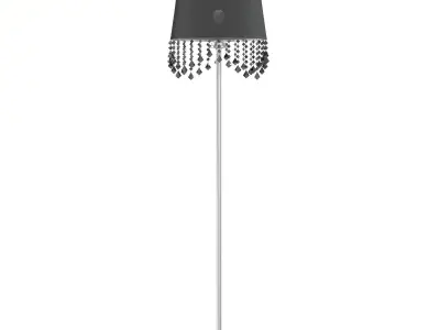 Black and Metal Floor Lamp 3D Model 3D model