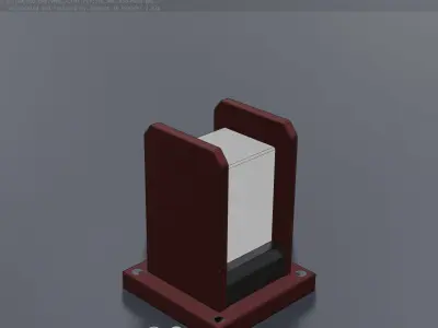 Street Light 8 Bollard 200mm Dark Red Version 1 Low-poly 3D model