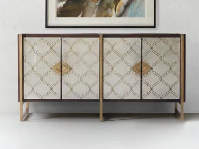 Dark Wood Melange Classic Credenza 3D model