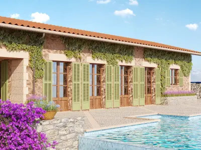 Exterior House Scene Maiorca Villa 3D model
