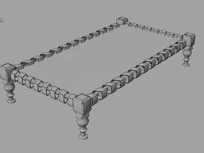 Treditional bed chaarpayi Low-poly 3D model