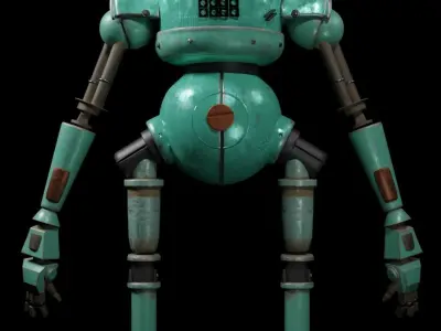 3D Metal Machine Robot -  HighPoly Low-poly 3D model