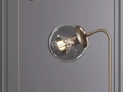 Modo Floor Lamp Bronze and Gray Glass 3D model