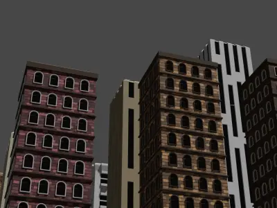Low Poly Buildings Low-poly 3D model purchase