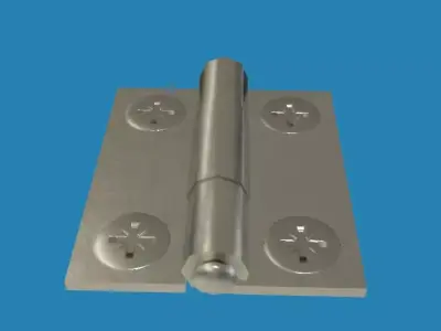Hinges with screws Low-poly 3D model