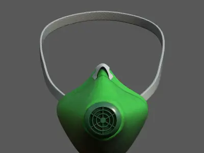 Gas mask helmet 3d safety isolated fantasy futuristic  Low-poly 3D model