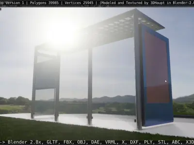 Bus Stop Version 1 Low-poly 3D model