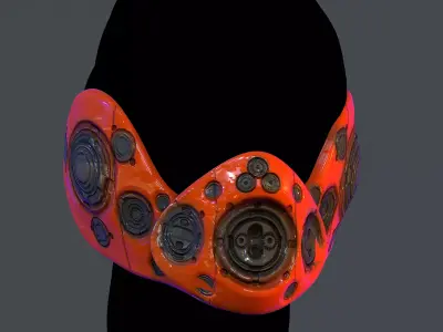 Gas mask helmet scifi Low-poly character art game space Low-poly 3D model