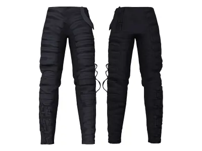 Men Rebel Dystopian Full Outfit Low-poly 3D model