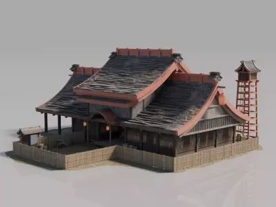 Traditional Japanese House 9 3D model