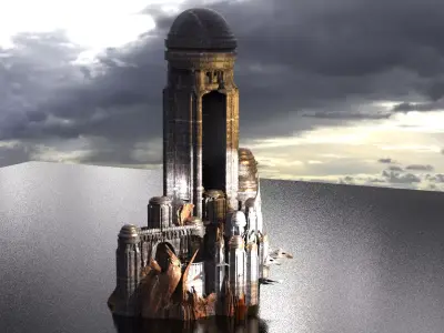 Gomorrah Tower structure Island 3D model