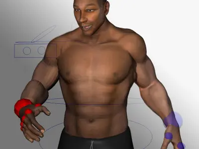 African American Male Muscular Rigged 3D model