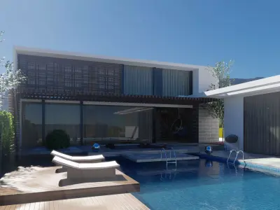 Modern Minimalist Villa with Swimming Pool  3D model