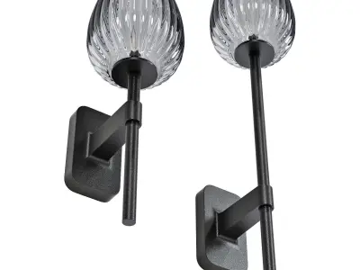Astro lighting tacoma single-single grande tulip ribbed glass 3D model