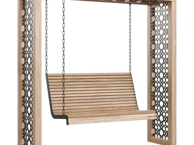 Swing set with canopy 3D model
