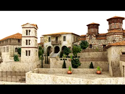 Monastery of Varlaam- 3d Model