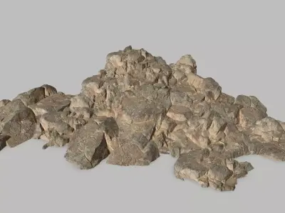 Rock Set pile of rocks Low-poly 3D model