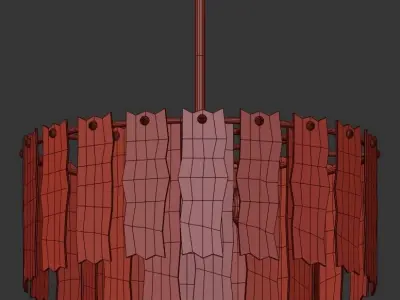 Mugler chandelier with clear glass shades and gold finish 3D model