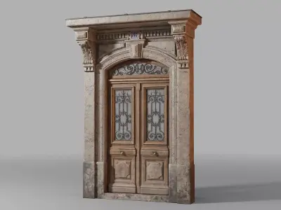 Neoclassic door 2 Low-poly 3D model