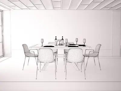 Home and Restaurant - The Dining Table 06 3D model
