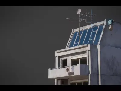 Dystopian Cyberpunk Building 12 Low-poly 3D model