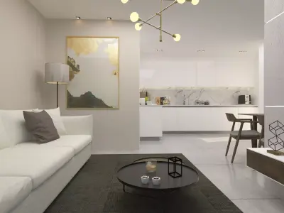 kitcen and living room With  item 3D model