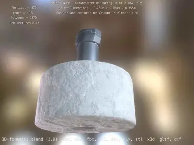 Groundwater Measure Pipe Low-Poly Version 2  Low-poly 3D model