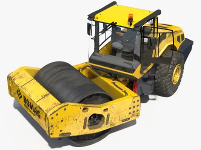 BOMAG BW226 DH5 Single Drum Compactor Dirty Rigged 3D model