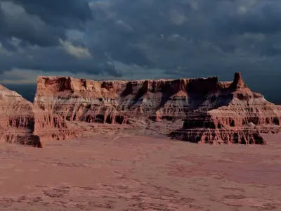 Red Desert Cliff  Landscape 3D model