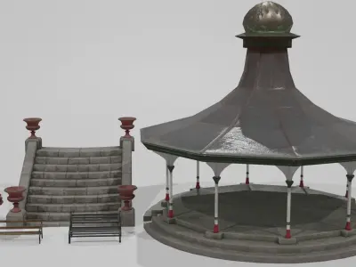 Victorian Park Asset  Low-poly 3D model