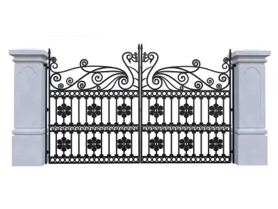 Decorative Iron Gate Low Poly 3D Asset PBR Low-poly 3D model