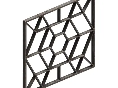 Rusty Window Grill 3D model