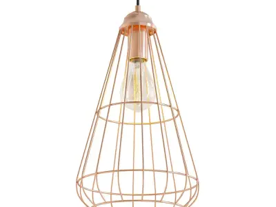GOLD GEOMETRIC CAGE PENDANT 3D model