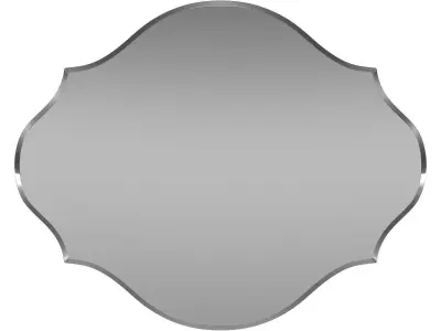 Reign Frameless Oval Scalloped Beveled Wall Mirror DSOV1051 3D model