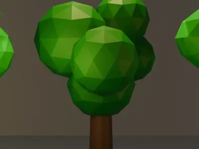 Stylised Low Poly Tree Set Low-poly 3D model