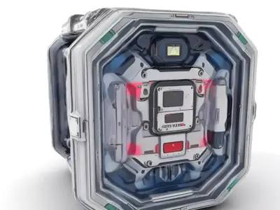 Futuristic SciFi Energy Cube model pack with detailed textures Low-poly 3D model