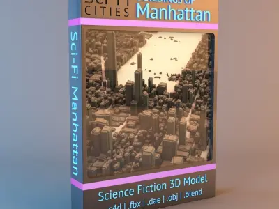 Sci-Fi Manhattan 3D Models 3D Model Pack