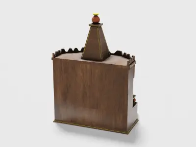 Wooden Temple Low-poly 3D model